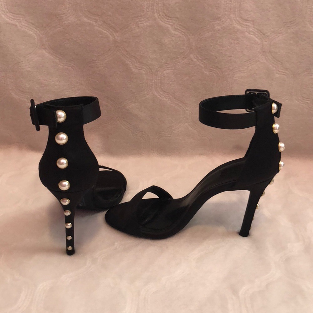 Black Pearl studded heels